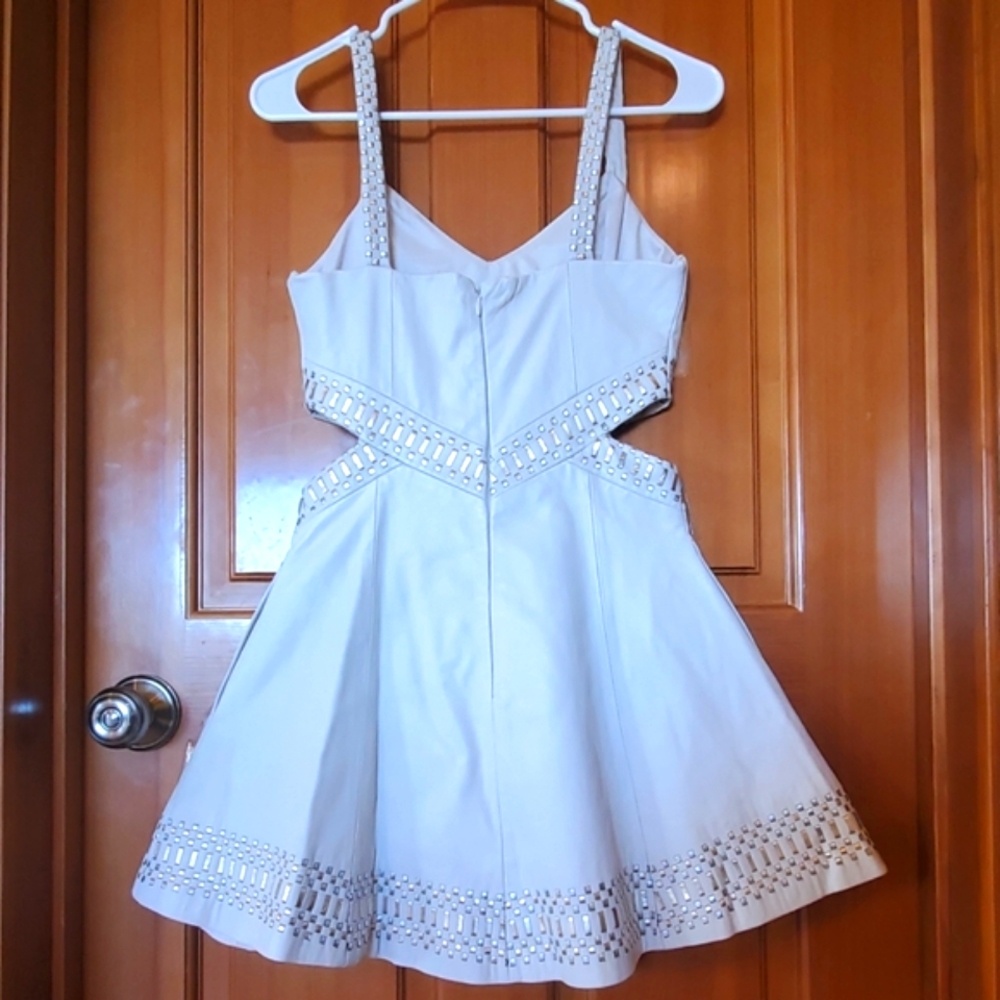 Parker White Leather Dress